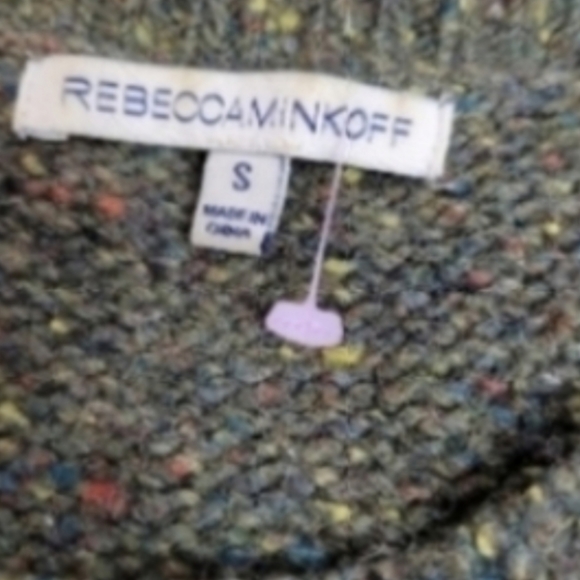 REBECCA MINKOFF Cold Shoulder sweater wool & alpaca crewneck women's S in green - Picture 7 of 12